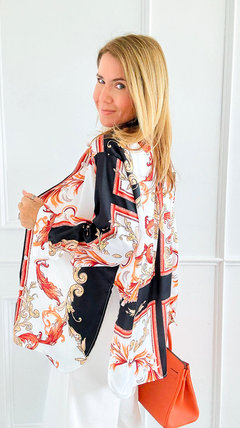 Baroque Dreams Italian Blouse-110 Long Sleeve Tops-SORPRESA-Coastal Bloom Boutique, find the trendiest versions of the popular styles and looks Located in Indialantic, FL