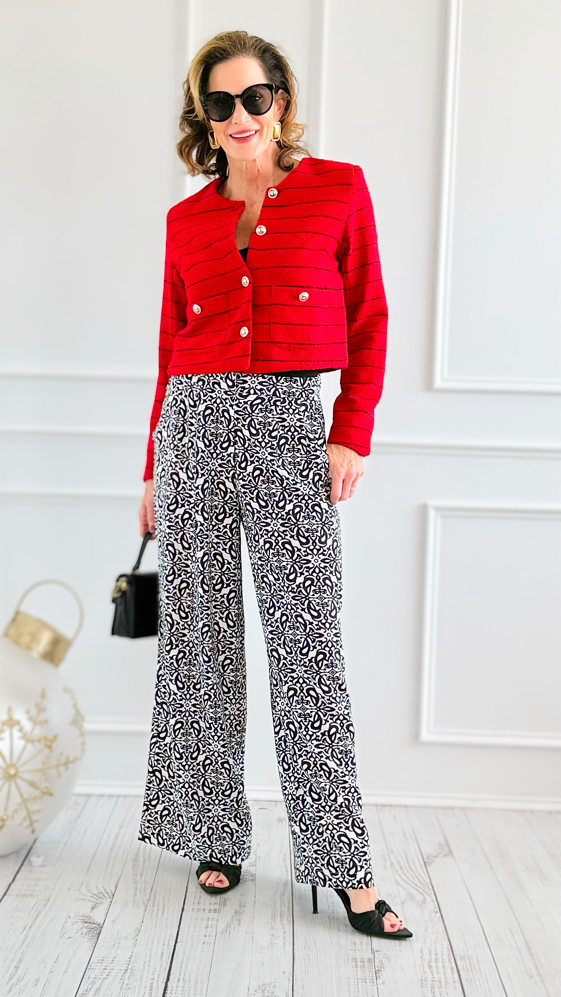 Rouge Riviera Tweed Jacket-160 Jackets-IRIS-Coastal Bloom Boutique, find the trendiest versions of the popular styles and looks Located in Indialantic, FL