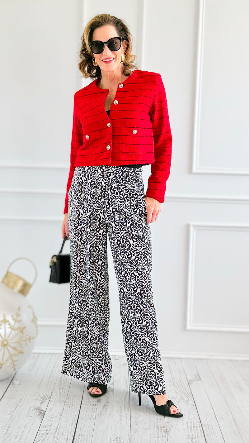 Rouge Riviera Tweed Jacket-160 Jackets-IRIS-Coastal Bloom Boutique, find the trendiest versions of the popular styles and looks Located in Indialantic, FL