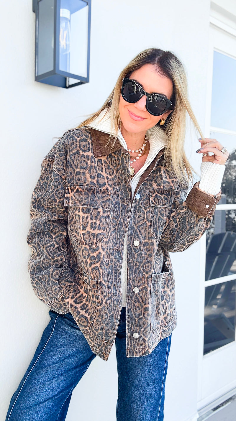 Wild Instinct Corduroy Collar Utility Jacket-160 Jackets-she + sky-Coastal Bloom Boutique, find the trendiest versions of the popular styles and looks Located in Indialantic, FL