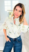 Garden Daydream Ruffled Collared Top-130 Long Sleeve Tops-JODIFL-Coastal Bloom Boutique, find the trendiest versions of the popular styles and looks Located in Indialantic, FL