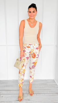 Sunday Bloom Italian Jogger-180 Joggers-V SKY-Coastal Bloom Boutique, find the trendiest versions of the popular styles and looks Located in Indialantic, FL