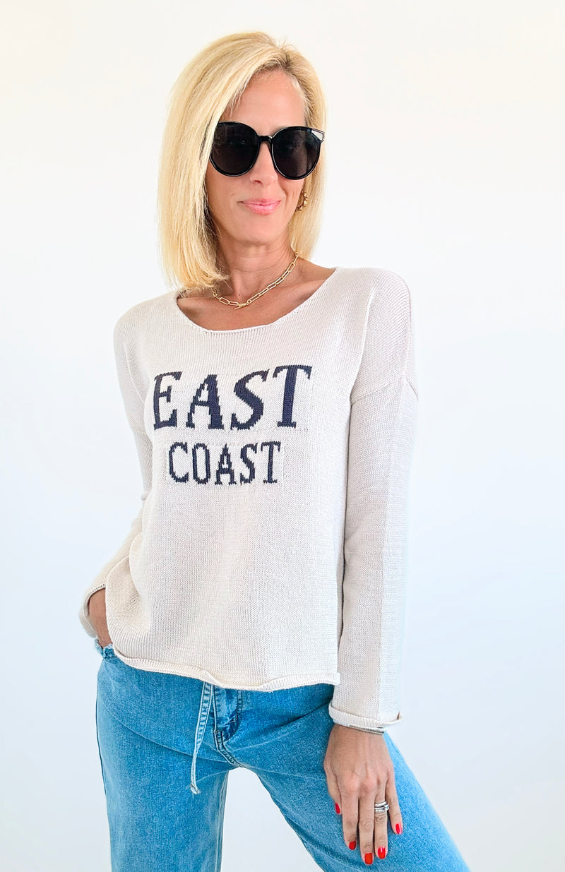 East Coast Knit Oversized Sweater-Beige-140 Sweaters-Miracle-Coastal Bloom Boutique, find the trendiest versions of the popular styles and looks Located in Indialantic, FL