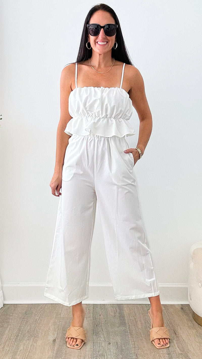 Heavenly Ruffle Jumpsuit-200 dresses/jumpsuits/rompers-Rousseau-Coastal Bloom Boutique, find the trendiest versions of the popular styles and looks Located in Indialantic, FL
