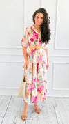 Botanical Belted Italian Midi Dress-200 Dresses/Jumpsuits/Rompers-AZUL MONACO-Coastal Bloom Boutique, find the trendiest versions of the popular styles and looks Located in Indialantic, FL