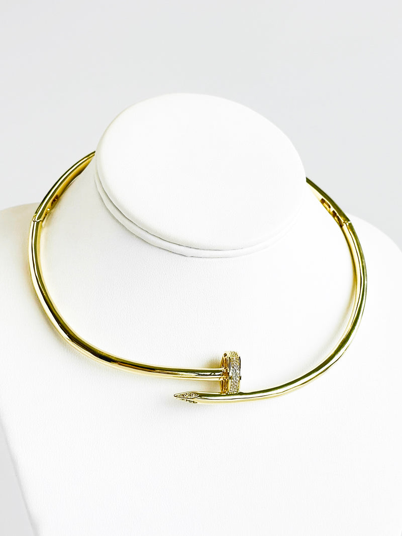 Chunky Nail Choker Necklace-230 Jewelry-NYC-Coastal Bloom Boutique, find the trendiest versions of the popular styles and looks Located in Indialantic, FL