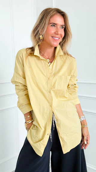 Classic Button-Up Top - Honey