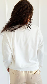 Golden Safari Sequin Sweatshirt-110 Long Sleeve Tops-Blue Velvet-Coastal Bloom Boutique, find the trendiest versions of the popular styles and looks Located in Indialantic, FL
