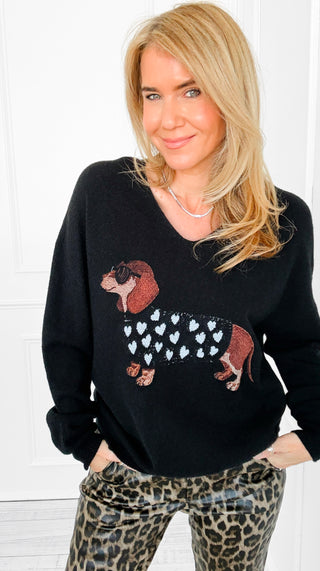 Heartbreaker Hound V-Neck Italian Knit Sweater