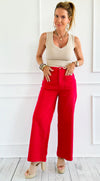 Hot Ticket Wide Leg Pants - Red-100 Pants-ENTRO-Coastal Bloom Boutique, find the trendiest versions of the popular styles and looks Located in Indialantic, FL