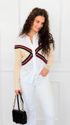 Varsity Remix Cable Knit Top-130 Long Sleeve Tops-LA' ROS-Coastal Bloom Boutique, find the trendiest versions of the popular styles and looks Located in Indialantic, FL