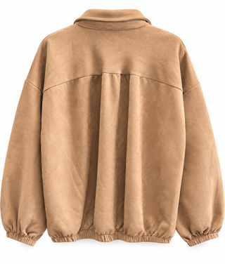 Luxe Button Suede Italian Jacket