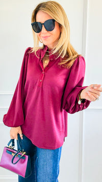 High Drama Balloon Sleeve Top-110 Long Sleeve Tops-JODIFL-Coastal Bloom Boutique, find the trendiest versions of the popular styles and looks Located in Indialantic, FL