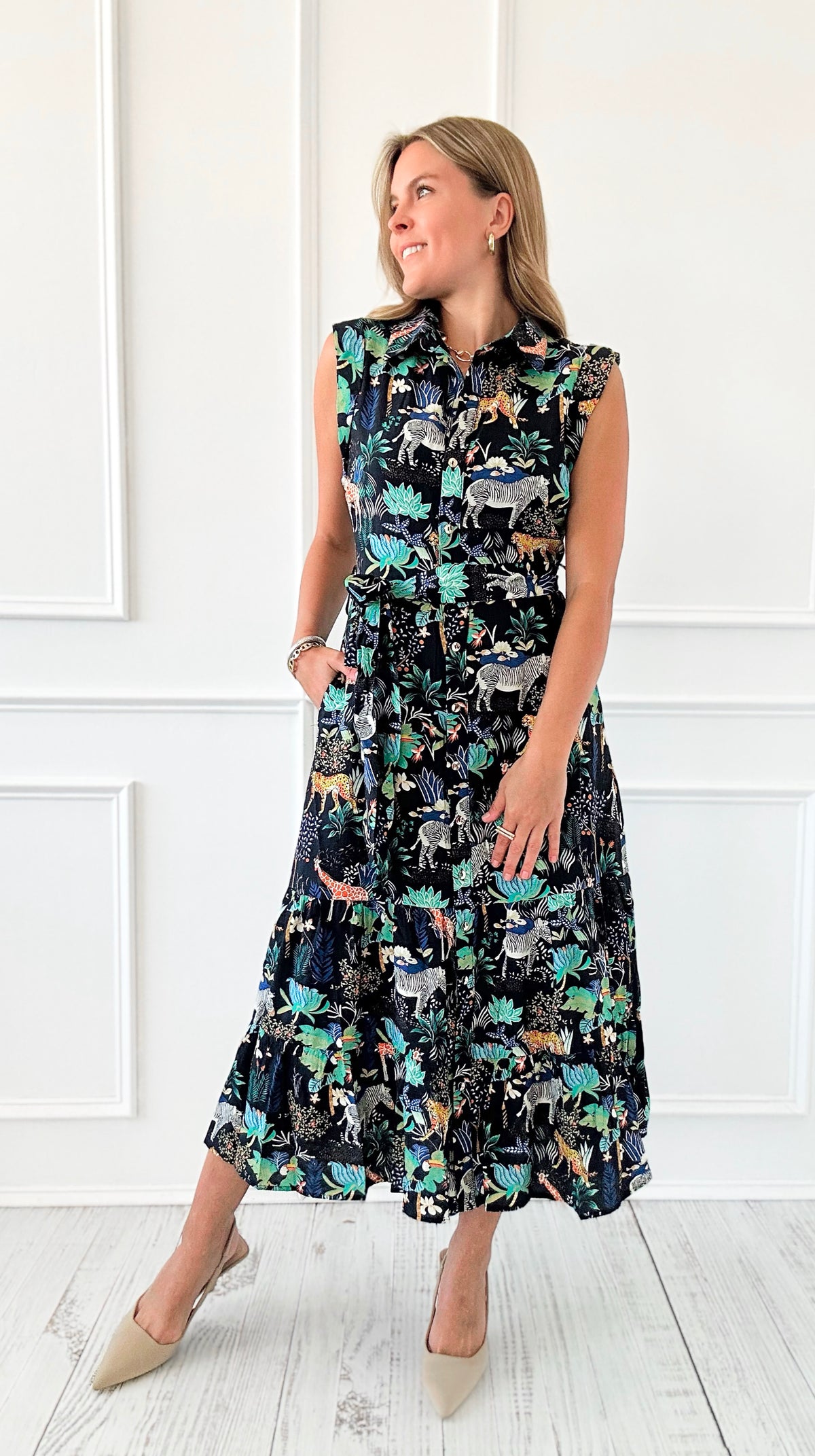 Button Down Safari Dress-200 Dresses/Jumpsuits/Rompers-Taelynn-Coastal Bloom Boutique, find the trendiest versions of the popular styles and looks Located in Indialantic, FL