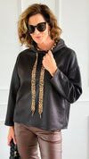 Luster Leopard Italian Hooded Top-130 Long sleeve top-SEÑORITA C-Coastal Bloom Boutique, find the trendiest versions of the popular styles and looks Located in Indialantic, FL