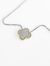 Two-Tone Clover Pendant Necklace-230 Jewelry-NYW-Coastal Bloom Boutique, find the trendiest versions of the popular styles and looks Located in Indialantic, FL