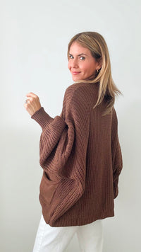 Sugar High Italian Cardigan - Chocolate-150 Cardigans/Layers-Germany-Coastal Bloom Boutique, find the trendiest versions of the popular styles and looks Located in Indialantic, FL