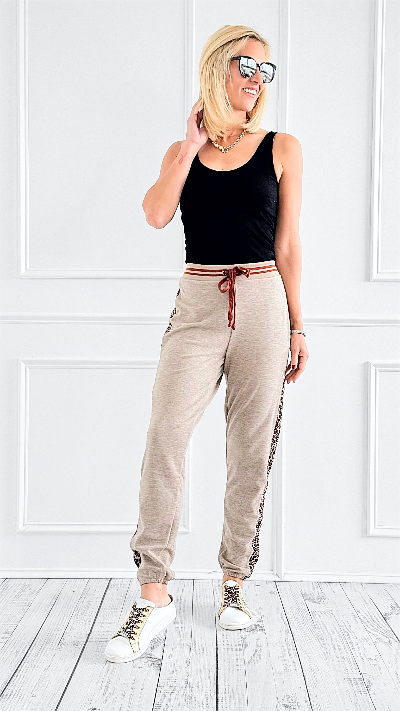 Urban Jungle Joggers- Taupe-170 Bottoms-mystree-Coastal Bloom Boutique, find the trendiest versions of the popular styles and looks Located in Indialantic, FL