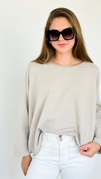 Upscale Comfort Italian Pullover - Beige-140 Sweaters-Italianissimo-Coastal Bloom Boutique, find the trendiest versions of the popular styles and looks Located in Indialantic, FL