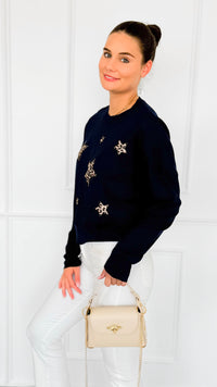 Star Wild Long Sleeve Top- Navy-110 Long Sleeve Tops-V SKY-Coastal Bloom Boutique, find the trendiest versions of the popular styles and looks Located in Indialantic, FL
