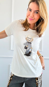 Custom CB Cowbear Chic T-Shirt-110 Short Sleeve Tops-Holly-Coastal Bloom Boutique, find the trendiest versions of the popular styles and looks Located in Indialantic, FL