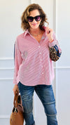 Wild Remix Button Down Top-110 Long Sleeve Tops-JODIFL-Coastal Bloom Boutique, find the trendiest versions of the popular styles and looks Located in Indialantic, FL