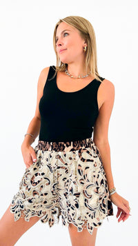 Wild Petals Lace Overlay Shorts-170 Bottoms-Rousseau-Coastal Bloom Boutique, find the trendiest versions of the popular styles and looks Located in Indialantic, FL