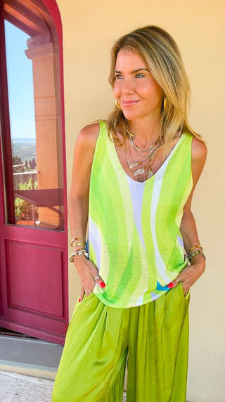 Summer Swirl Italian Knit Tank Top