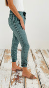 Washed Jogger Italian Pants - Emerald Green-180 Joggers-Tempo-Coastal Bloom Boutique, find the trendiest versions of the popular styles and looks Located in Indialantic, FL