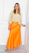 Isabella Italian Skirt- Tangerine-170 Bottoms-SEE YOU IN ROME-Coastal Bloom Boutique, find the trendiest versions of the popular styles and looks Located in Indialantic, FL