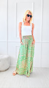 Smocked Waist Printed Pants-170 Bottoms-BucketList-Coastal Bloom Boutique, find the trendiest versions of the popular styles and looks Located in Indialantic, FL