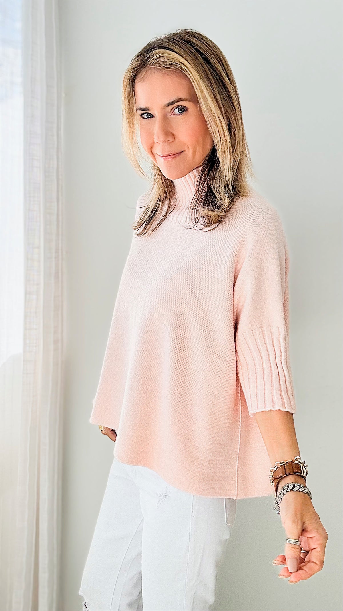 Break Free Italian Sweater Top -Soft Blush-140 Sweaters-Germany-Coastal Bloom Boutique, find the trendiest versions of the popular styles and looks Located in Indialantic, FL