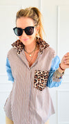 Bold Moves Mixed Italian Shirt-110 Long Sleeve Tops-SEÑORITA C-Coastal Bloom Boutique, find the trendiest versions of the popular styles and looks Located in Indialantic, FL