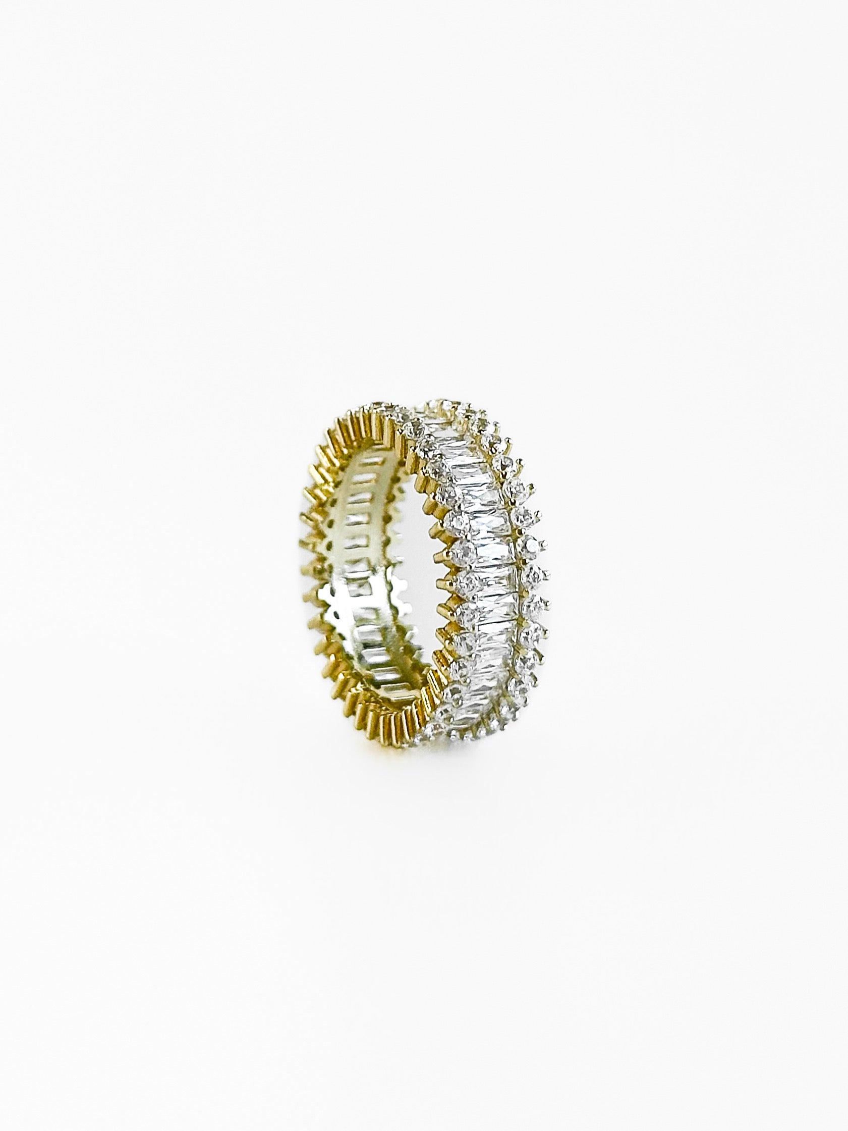 Sterling Silver CZ Station Baguette Band Ring-230 Jewelry-NYC-Coastal Bloom Boutique, find the trendiest versions of the popular styles and looks Located in Indialantic, FL