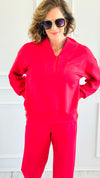 Scuba Luxe Zip Top & Pant Set-True Red-210 Loungewear/Sets-RAE MODE-Coastal Bloom Boutique, find the trendiest versions of the popular styles and looks Located in Indialantic, FL