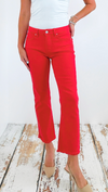 Mid-Rise Fray Hem Cropped Straight Jeans - Scarlet-190 Denim-Risen-Coastal Bloom Boutique, find the trendiest versions of the popular styles and looks Located in Indialantic, FL