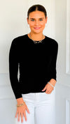 Second Skin Long Sleeve Top - Black-130 Long Sleeve Tops-YELETE-Coastal Bloom Boutique, find the trendiest versions of the popular styles and looks Located in Indialantic, FL