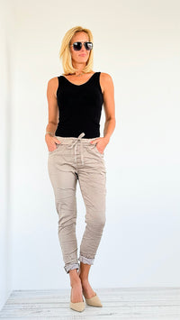 Italian Wish List Jogger -Ash Mocha-180 Joggers-Italianissimo-Coastal Bloom Boutique, find the trendiest versions of the popular styles and looks Located in Indialantic, FL