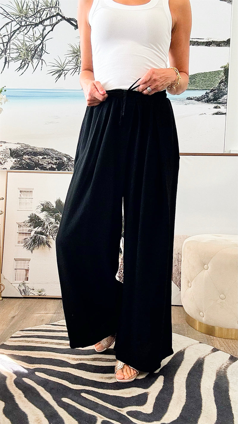 Easy Breezy Italian Linen - Black-pants-Germany-Coastal Bloom Boutique, find the trendiest versions of the popular styles and looks Located in Indialantic, FL