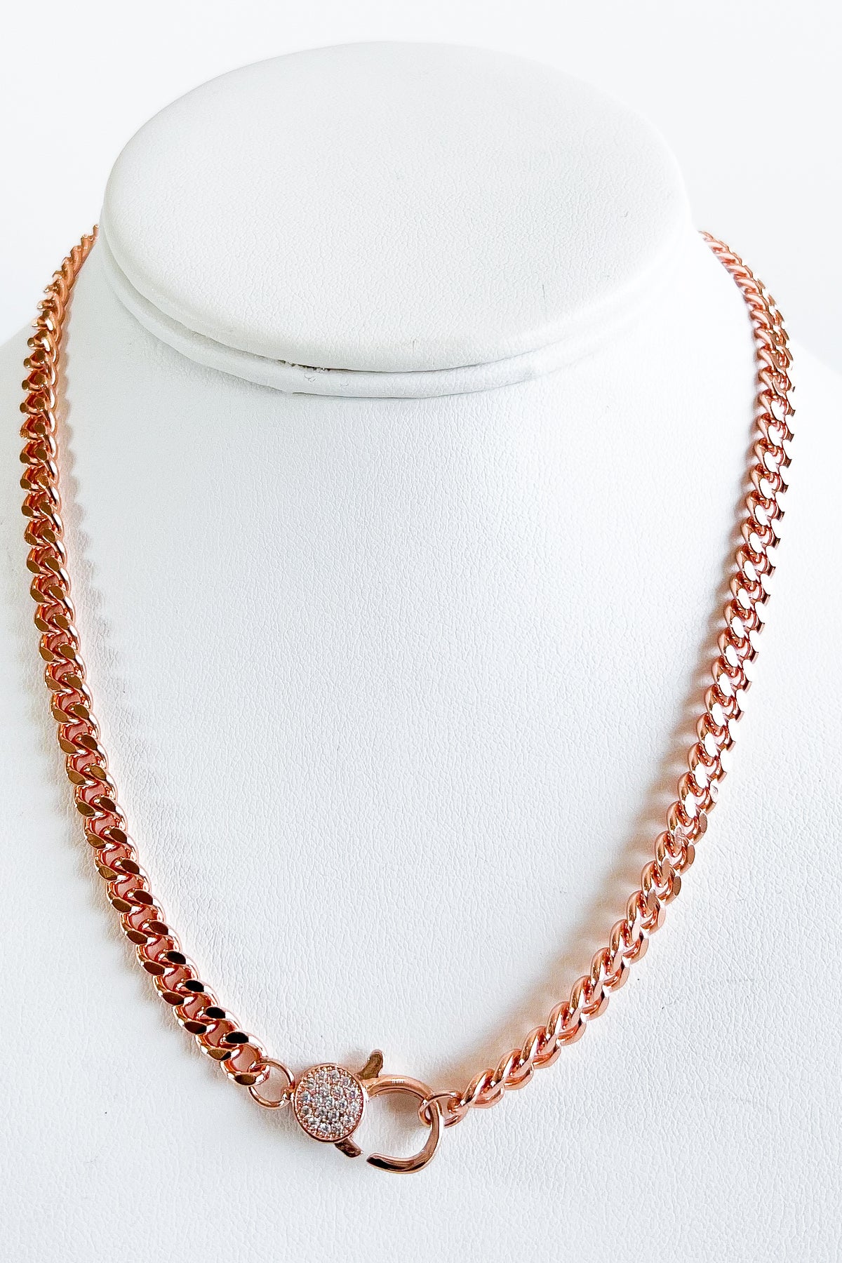 Rose Gold Micropave Clasp Magnetic Necklace