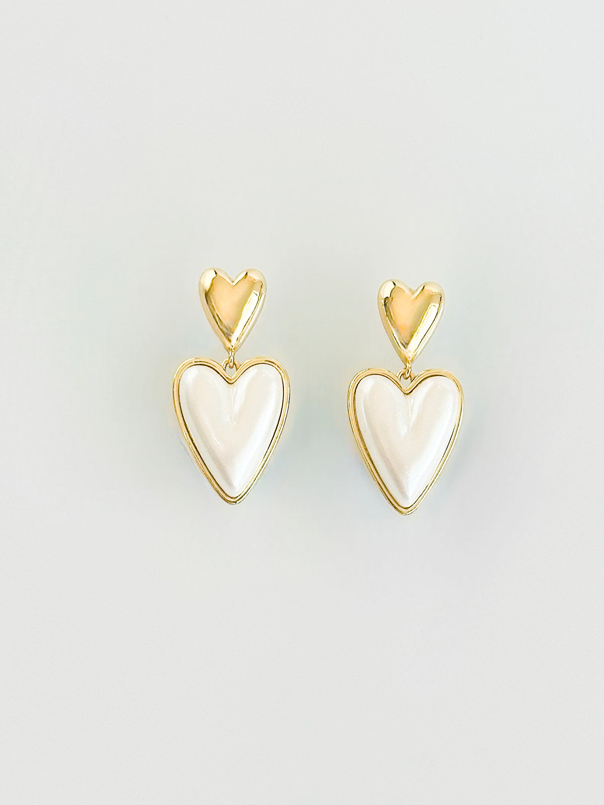 Heart Pearl Drop Earrings-230 Jewelry-NYW-Coastal Bloom Boutique, find the trendiest versions of the popular styles and looks Located in Indialantic, FL