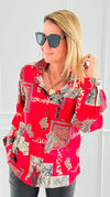 Paisley & Frames Button Down Top-130 Long Sleeve Tops-ROUSSEAU-Coastal Bloom Boutique, find the trendiest versions of the popular styles and looks Located in Indialantic, FL