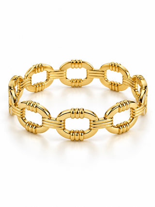 Stainless Steel Sculpted Oval link Bracelet