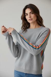 Rainbow Drift Knit Sweater-140 Sweaters-JODIFL-Coastal Bloom Boutique, find the trendiest versions of the popular styles and looks Located in Indialantic, FL