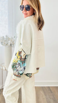 Royal Hunt Fur Collar Jacket - Ivory-150 Cardigan Layers-Dolce Cabo-Coastal Bloom Boutique, find the trendiest versions of the popular styles and looks Located in Indialantic, FL
