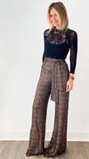 Stardust Shimmer Tie Waist Pants-170 Bottoms-Valentine-Coastal Bloom Boutique, find the trendiest versions of the popular styles and looks Located in Indialantic, FL