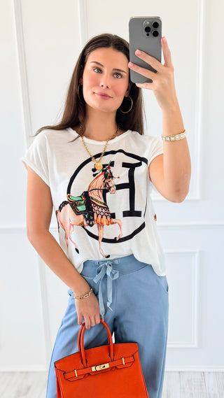 The Hunt Italian Graphic Aria Top