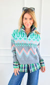 Desert Echo Mock Zip Sweater-140 Sweaters-&MERCI-Coastal Bloom Boutique, find the trendiest versions of the popular styles and looks Located in Indialantic, FL