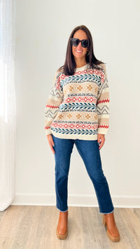 Ski Lodge Knit Sweater-140 Sweaters-Gigio-Coastal Bloom Boutique, find the trendiest versions of the popular styles and looks Located in Indialantic, FL