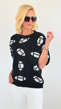 Game Day Puff Sleeves Sweater-140 Sweaters-BIBI-Coastal Bloom Boutique, find the trendiest versions of the popular styles and looks Located in Indialantic, FL